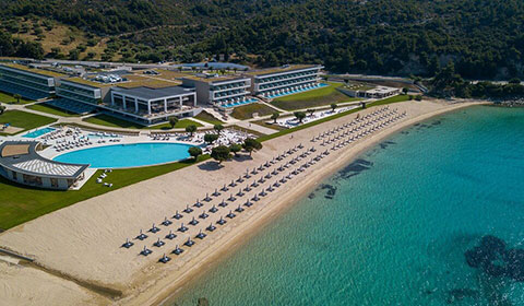 5 нощувки със закуски и вечери в Ammoa Luxury Hotel & SPA Resort 5*, Халкидики, Гърция през Юли и Август! Дете до 11.99г. – безплатно!